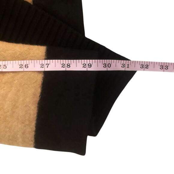 Calvin Klein Black/Brown Wool Long Open Cardigan Womens Size L - Picture 5 of 6